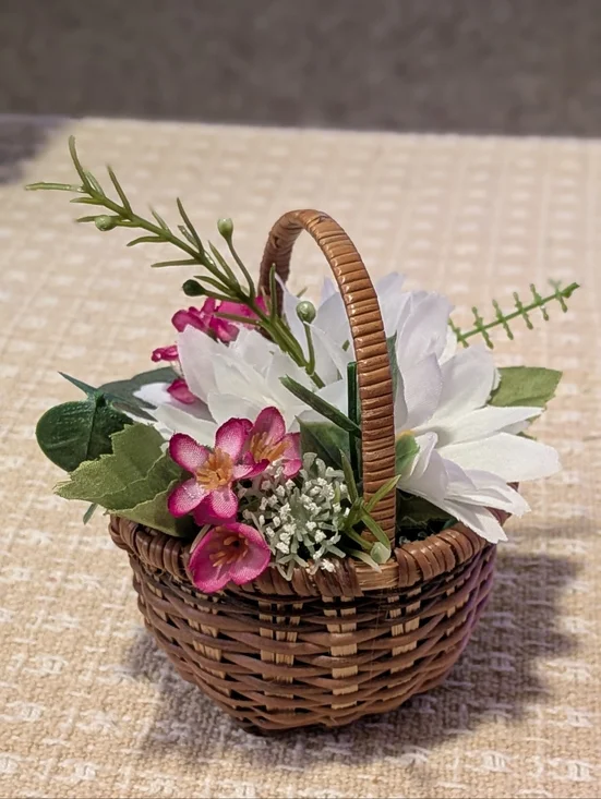 Handmade Little Artificial Flower Basket - Picture 5 of 5